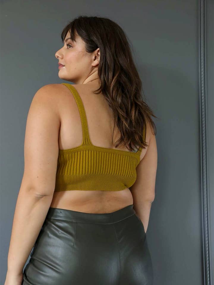 Leto Accessories - Wholesale Knit Top - Women's - Plus Size Contour Rib Knit Brami Lounge Top11