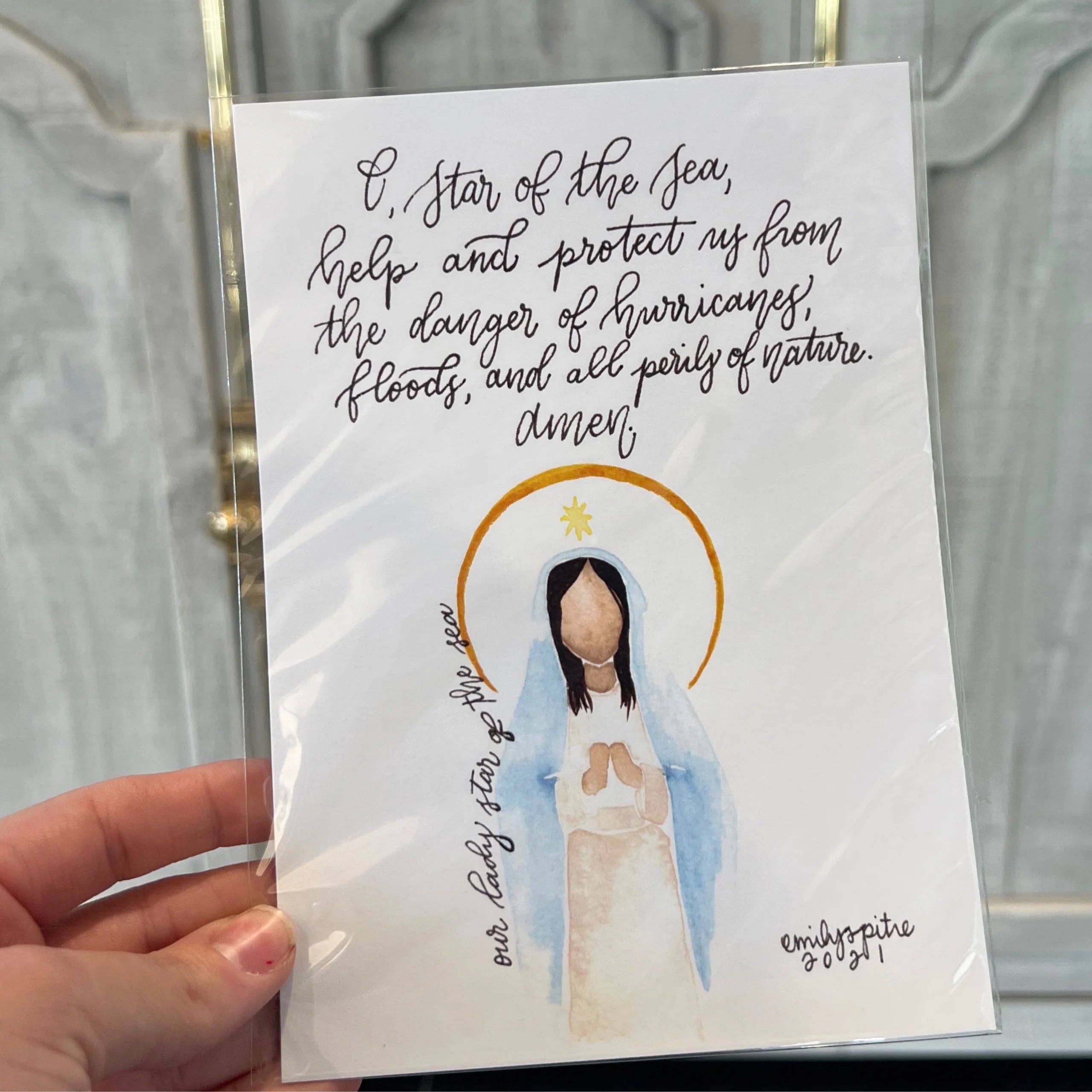 Emily S Pitre Art – Impressão artística por atacado – Nossa Senhora Estrela do Mar - Impressão 5x70