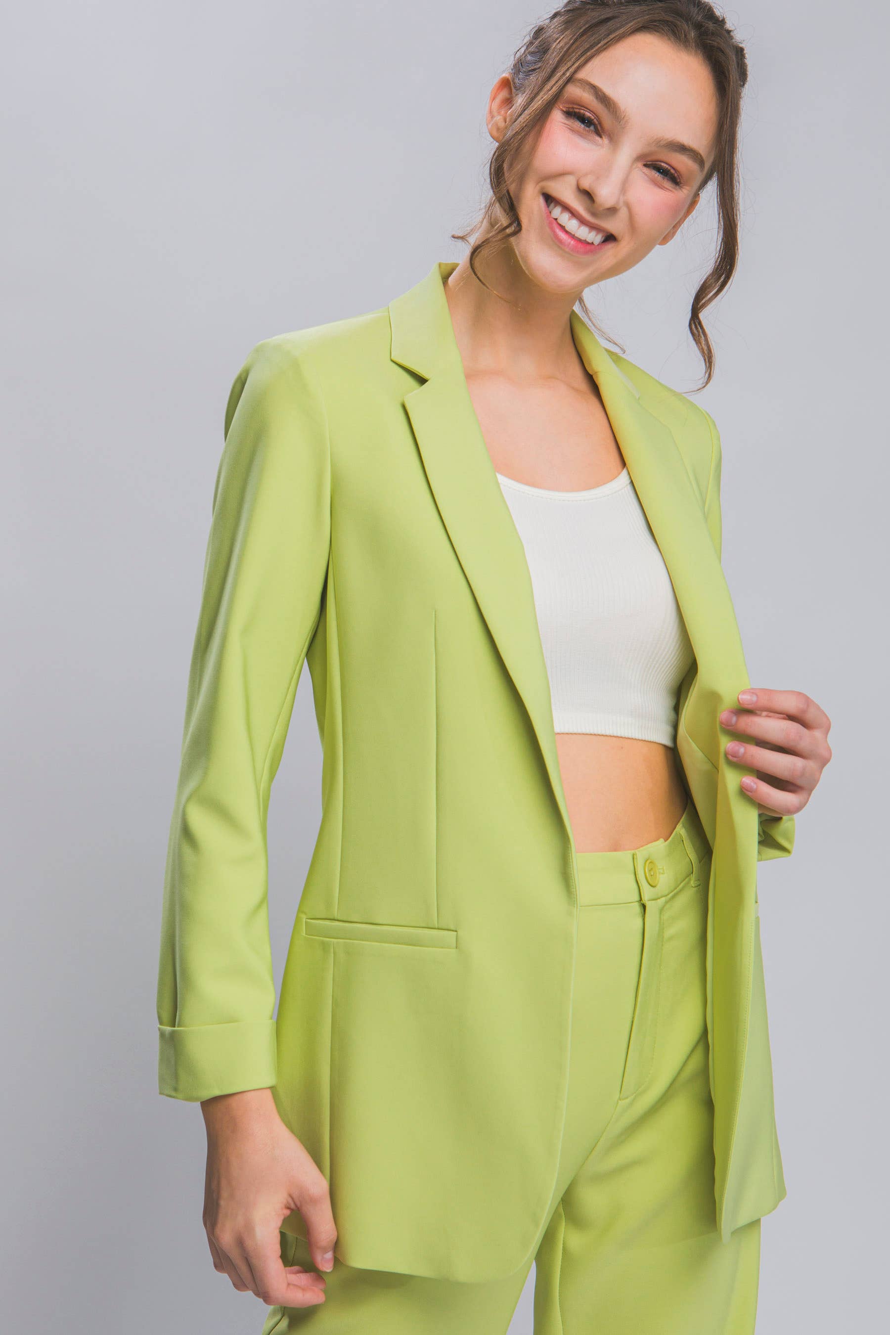 42POPS – Blazer - Mulher por atacado – Blazer Clássico Sólido Tecido16