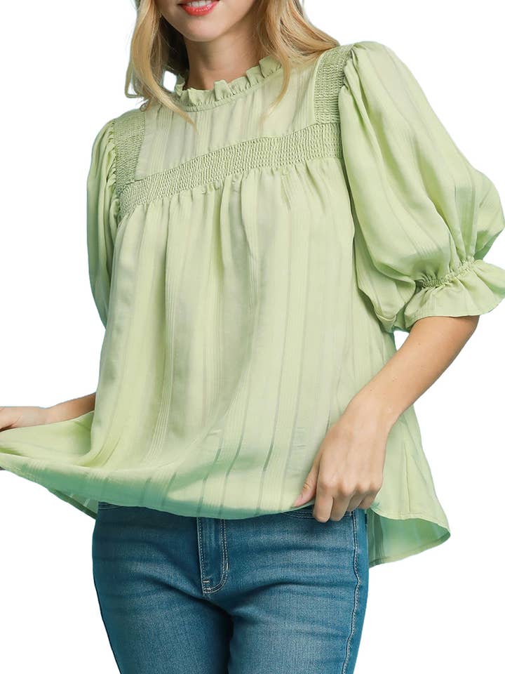 Ruffled Mocked Top for wholesale by Vanilla Monkey