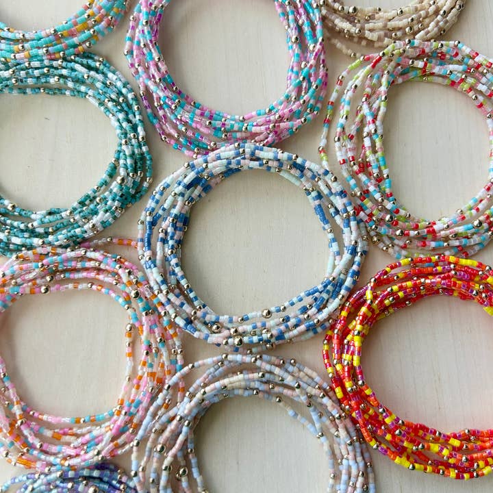 Back Bay Bead Company - Wholesale Beaded Bracelet - Stretchy Colorful Jewelry Beaded Bracelets Gold Fill Gift
