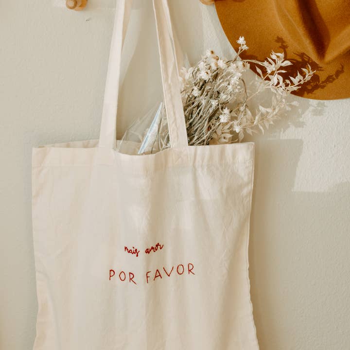 Eloise et moi - Vente Tote bag – femme - Fourre-tout en coton brodé à la main, sac fourre-tout teint à la plante12