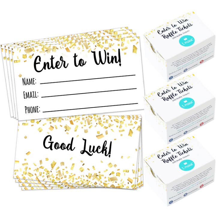 600 Raffle Tickets 3.5”x2” - Enter to Win Entry Form Cards for wholesale by T Marie