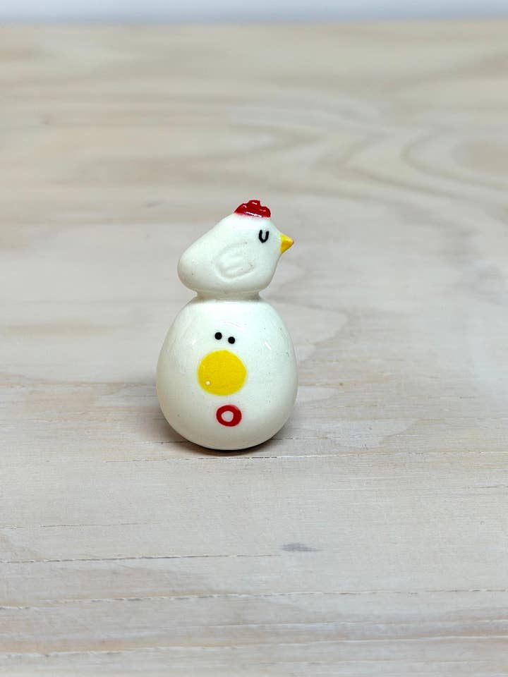 Chicken and Egg Ceramic Pal for wholesale by Rolly Poly Studios
