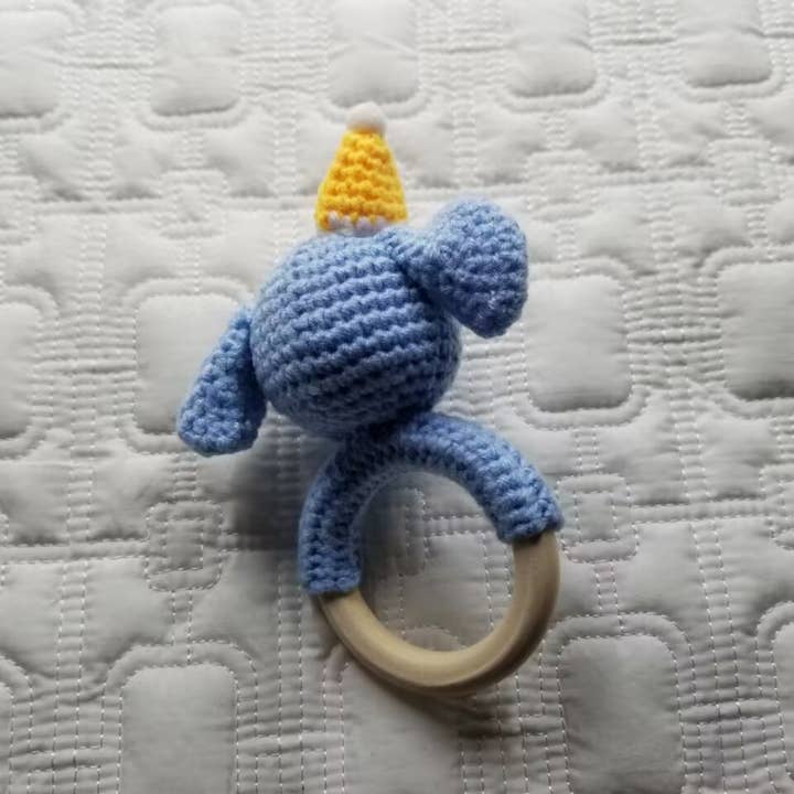 D & C TOYS - Vente Hochet mobile – bébé - Hochet en forme d'éléphant à tricoter à la main2