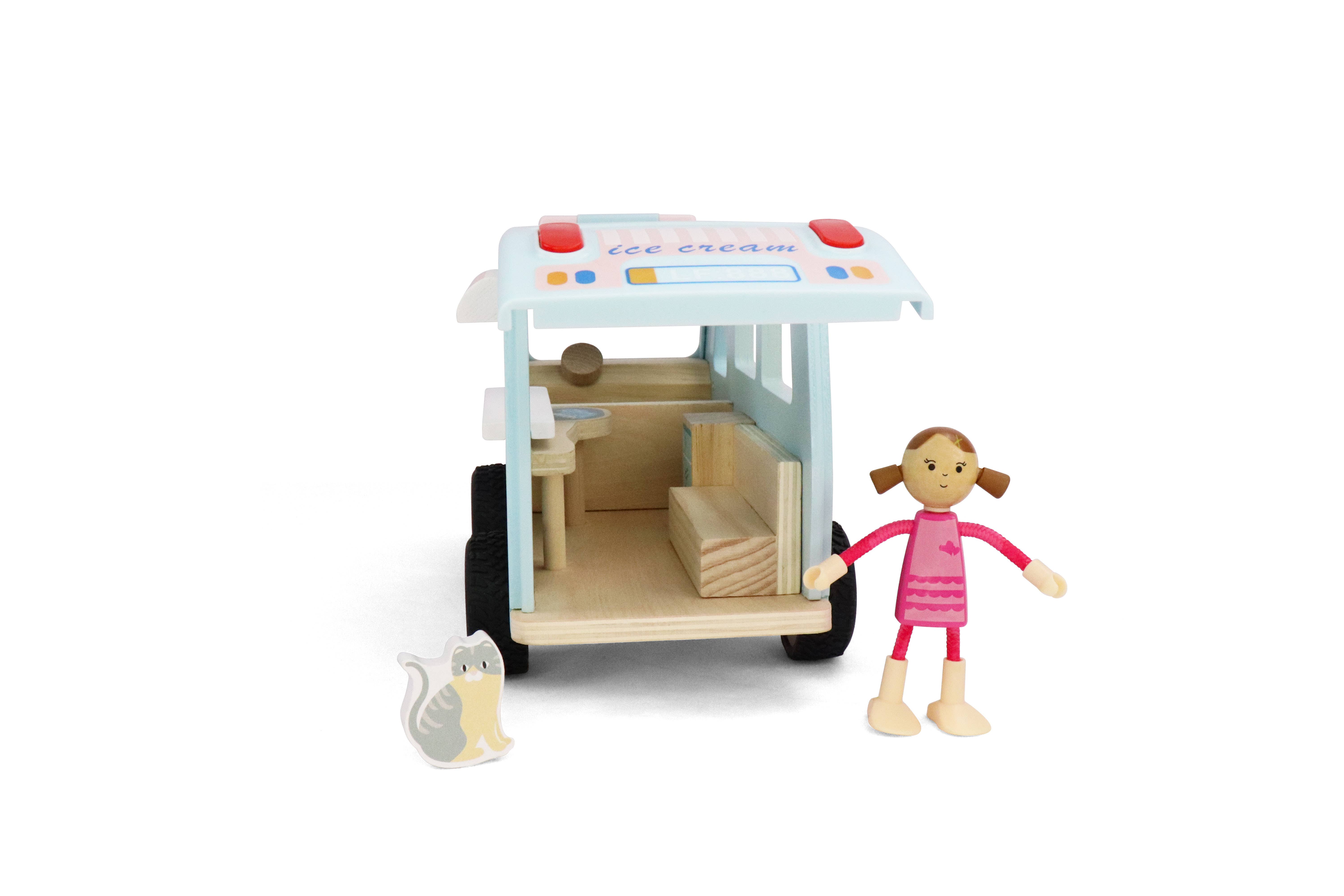 Leo & Friends - Wholesale Toy Set - Kids - L&F Wooden Ice Cream Van, 3-Piece Set6