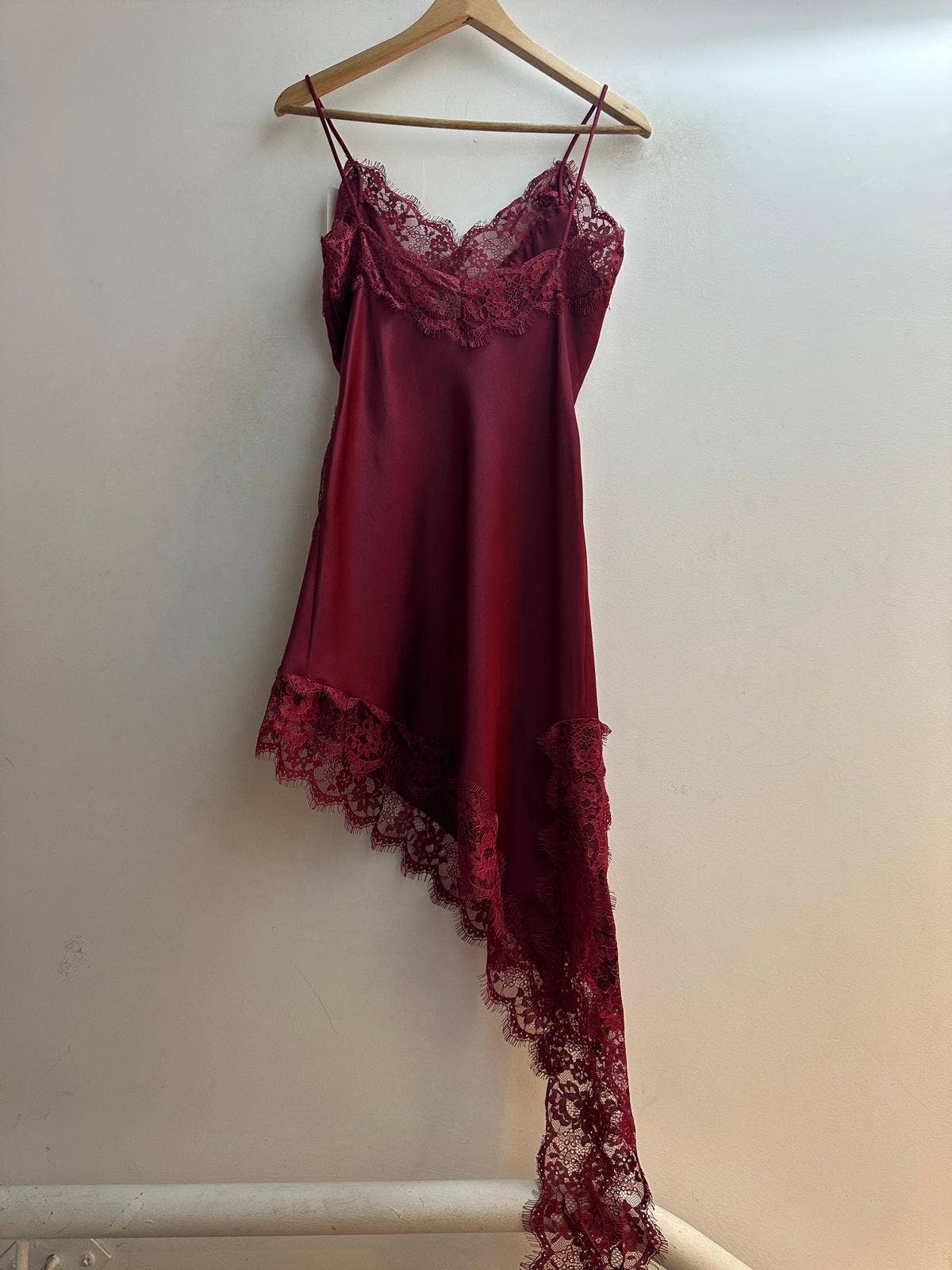 LORIANE - Wholesale Dress - Women's - 7439 Asymmetrical Short Strap Satin Dress1