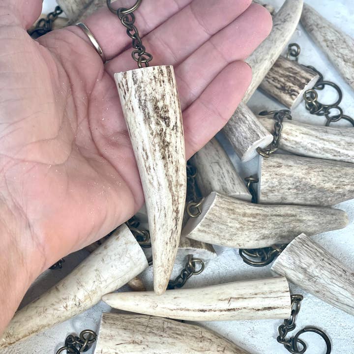 L Rae Charm - Wholesale Keychain - Unisex - Deer Antler Tine Keychain Keyring