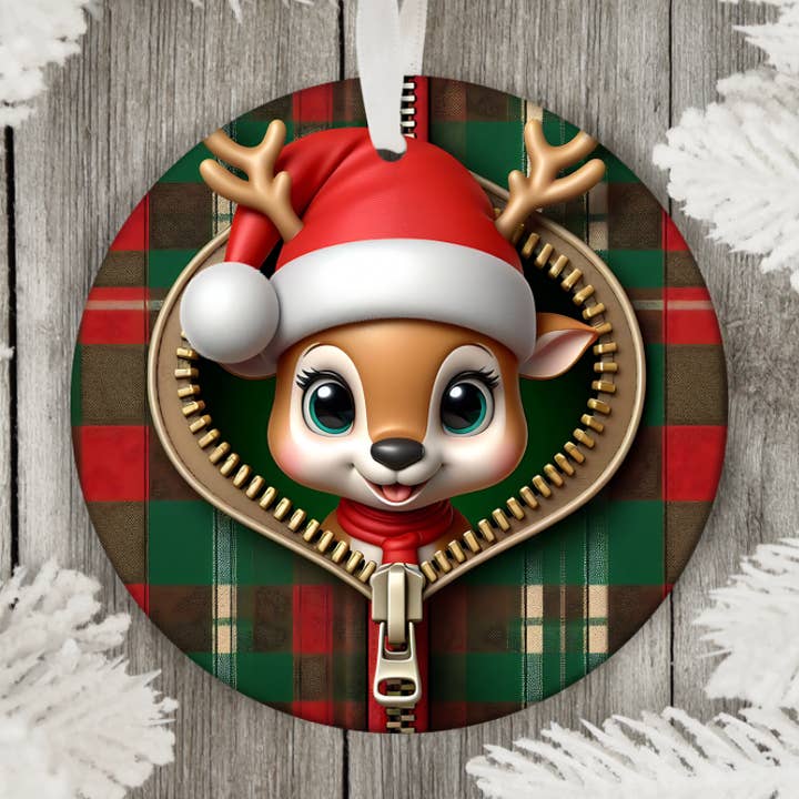 Plaid rensdyrpynt (kopi) for engroshandel hos Into The Desert