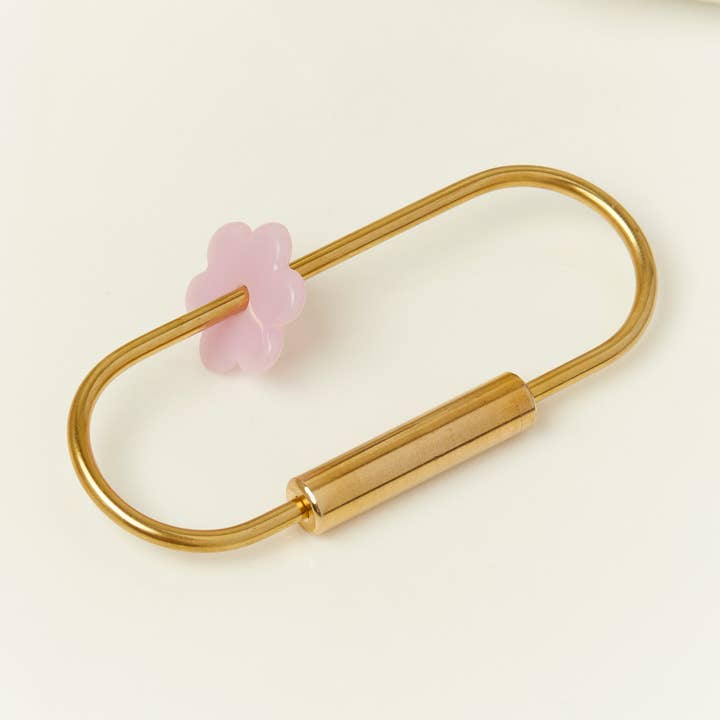 Brass Key Ring with Purple Daisy for wholesale by Cities in Dust Jewelry