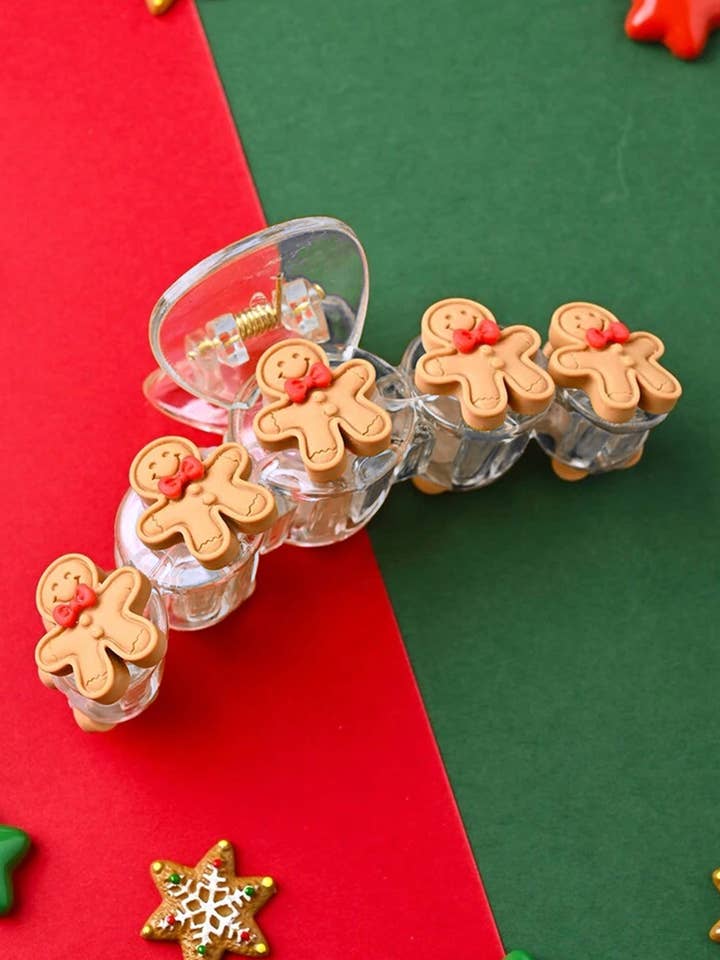 Cute Gingerbread Man Christmas Fashion Hair Claw Clip for wholesale by fashionworks