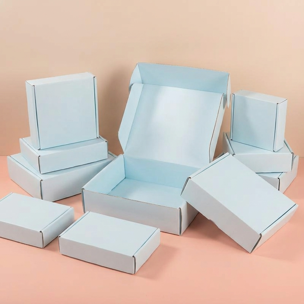 ByHome - Wholesale Gift Box - 48pc, 4 sizes Blue Corrugated Cardboard Mailer Shipping Box3