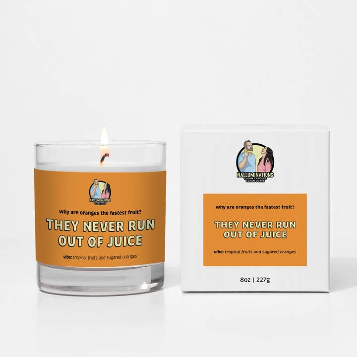 Vela Tropical Divertida | Velas Limpas, Piadas Limpas por atacado de Nalluminations® - Clean Candles, Clean Jokes