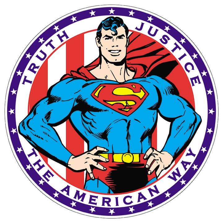 Desperate Enterprises - Wholesale Sign - ROUND - Superman - American Way Tin Sign