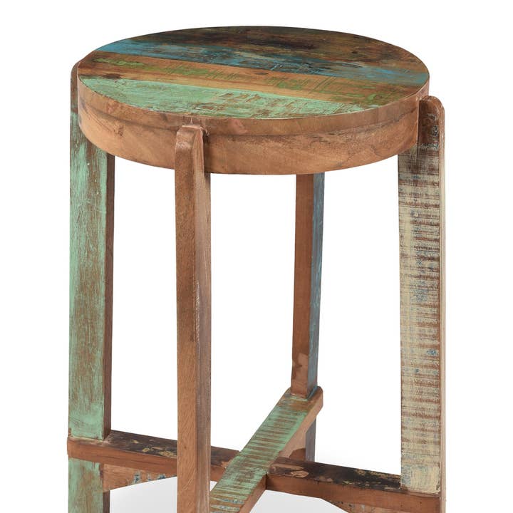 Bengal Reclaimed Wood Stool - Counter for wholesale by Timbergirl