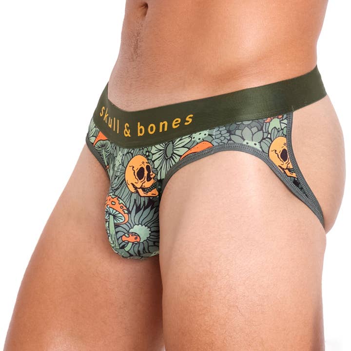 Groovy Floral Mushroom Y-Jock Olive per la vendita all'ingrosso da parte di Skull & Bones