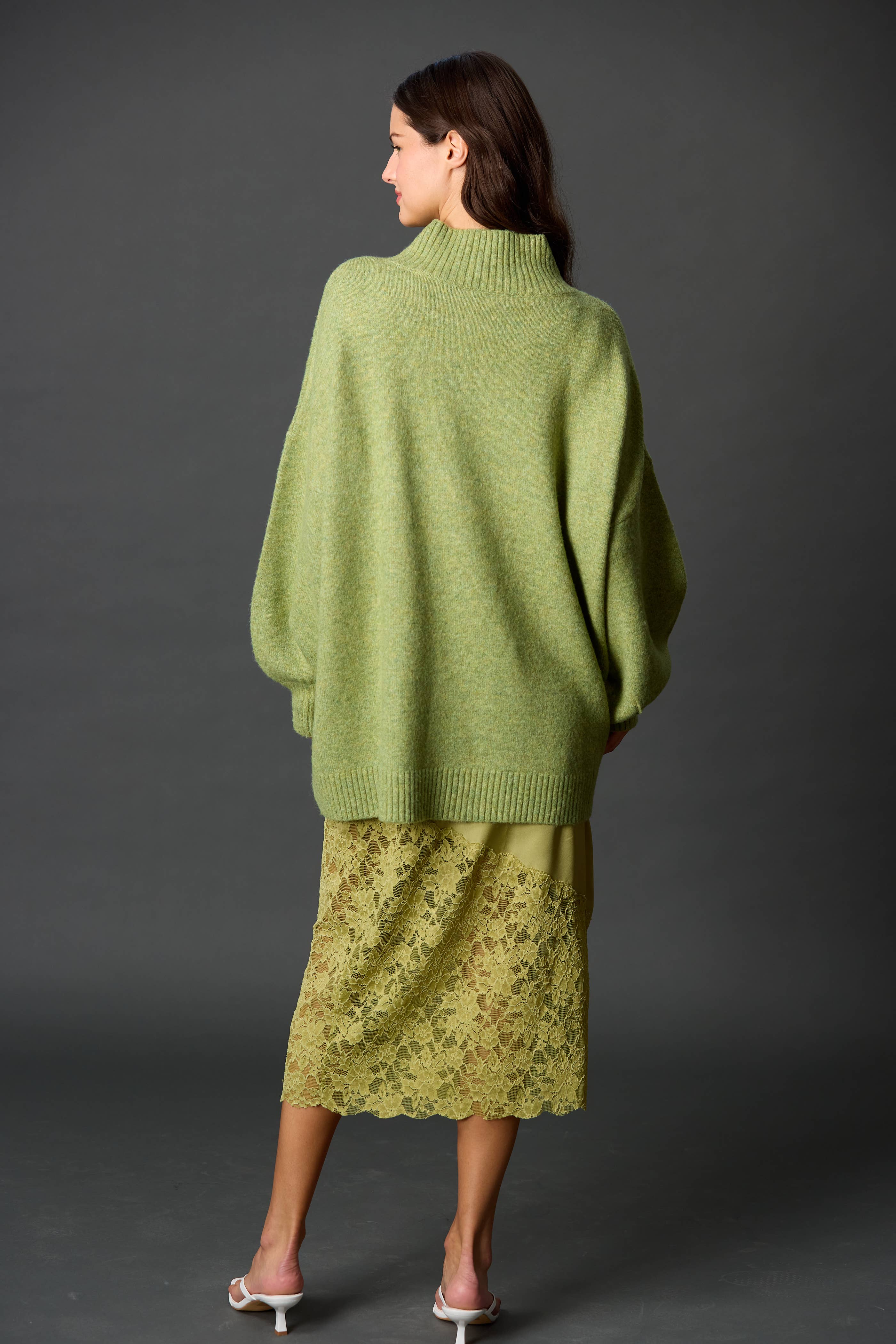 Maroon Knit Ribbed Funnel Neck Oversized Pullover for wholesale on Faire5