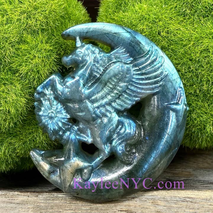 KayleeNYC - Wholesale Spiritual Stone/Crystal - Natural Labradorite Unicorn Moon Crystal Healing1