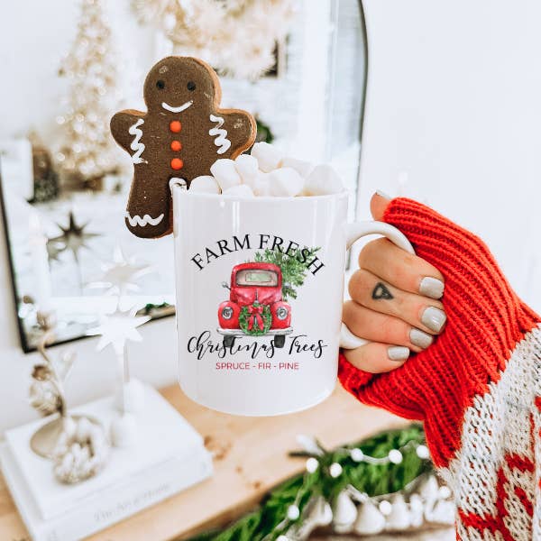 Farm Fresh Christmas Trees Coffee Mug for wholesale by Peachy Market Co