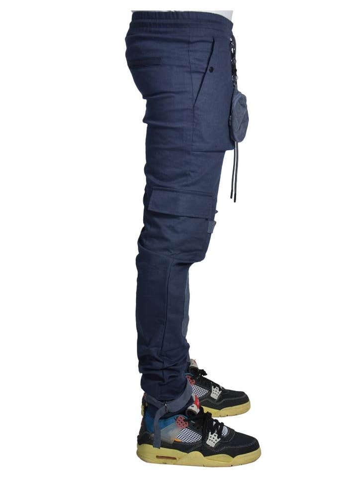 Oxford Navy New Sphere Pouch Strap Cargo Pants Joggers for wholesale on Faire