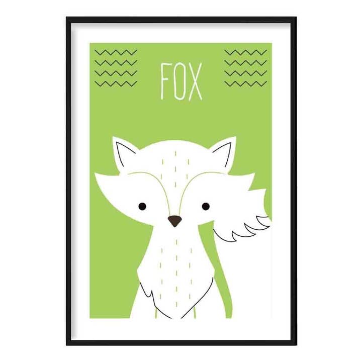Poster de chambre d'enfant Fox Scandinavian pour la vente par Artze Wall Art