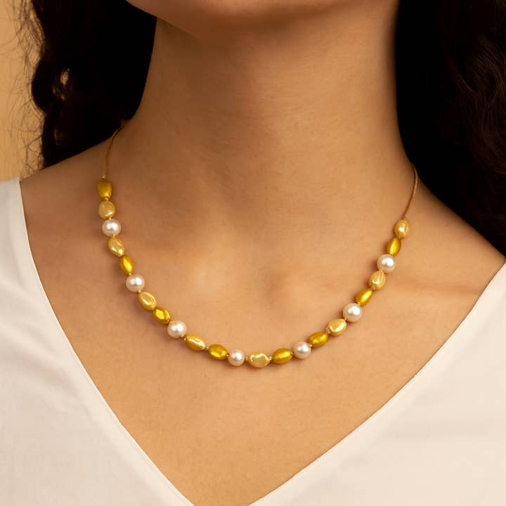 Colar de Pérolas Marés Douradas por atacado de So... Silver Jewelry