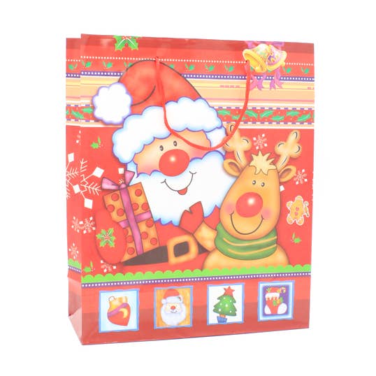 32 x 26 x 10 cm. Sacchetto regalo di Natale Babbo Natale per la vendita all'ingrosso da parte di Inca UK
