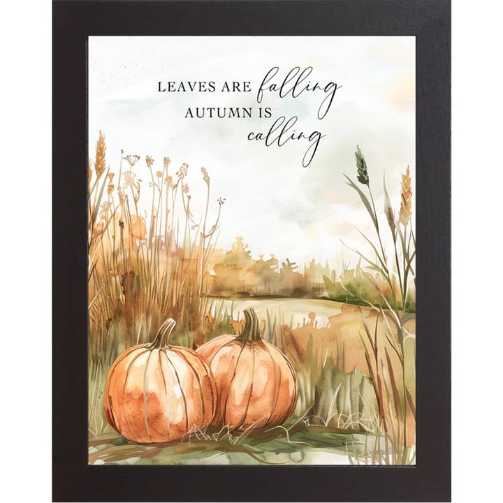 Summer Snow Art - Wholesale Wall Art Set - Leaves Art Falling Autumn Is Calling Fall Framed Art Sign