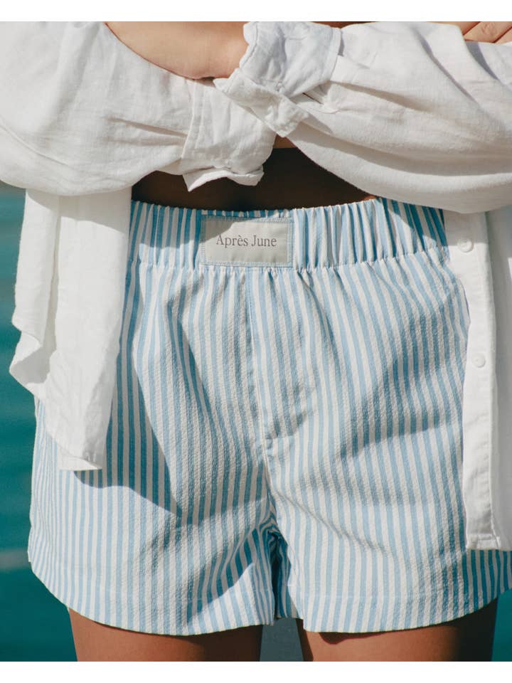 Après June - Wholesale Lounge Shorts - Women's - STRIPED LOUNGE SHORT