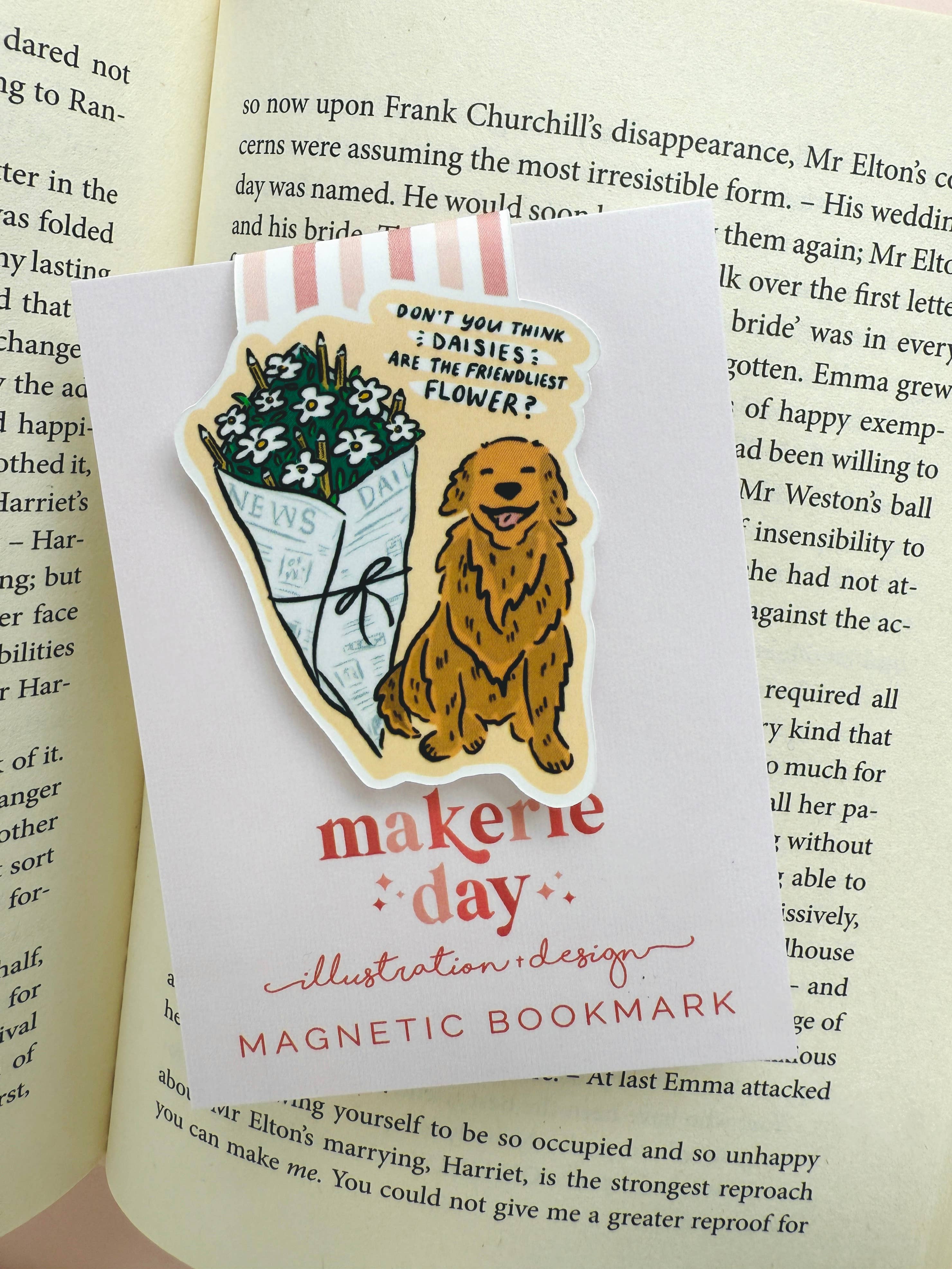 Makerie Day - Wholesale Bookmark - You've Got Mail | Golden Retriever Magnetic Bookmark