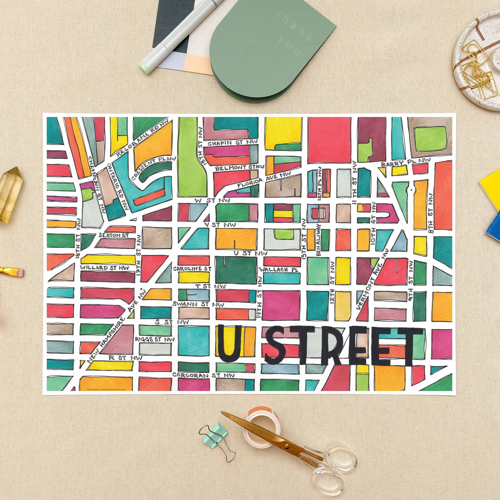 Terratorie Maps + Goods - Wholesale Art Print - U Street Map Art Print0