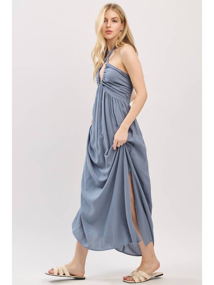 Final Touch - Vendita all'ingrosso Vestito - Donna - Abito a pieghe con scollo all'americana - ND4076324