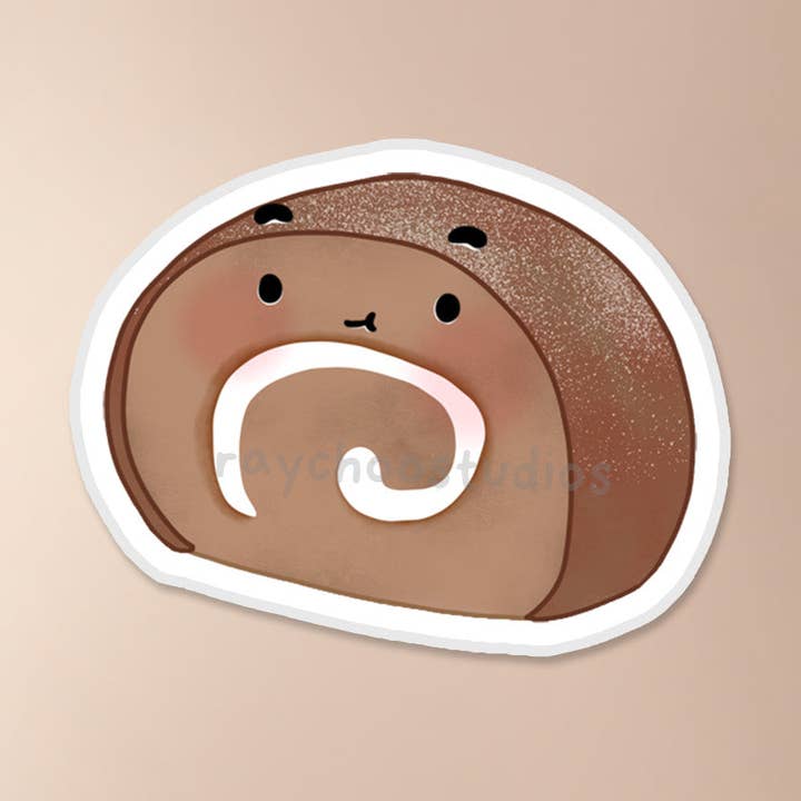 Chocolade Swiss Roll vinylsticker voor wholesale door Raychoo Studios Inc.