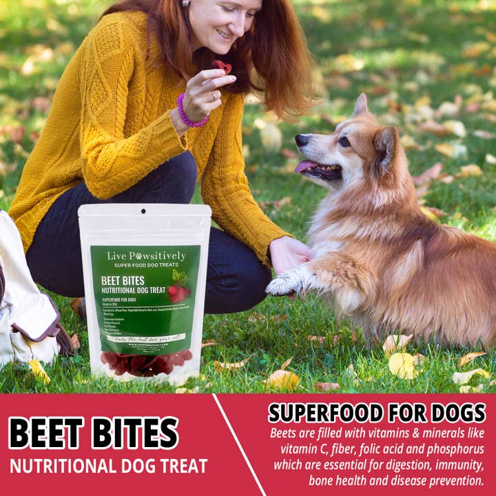Live Pawsitive - Wholesale Pet Treats - Dog - Beet Bites Nutritional Dog Treat/Made in USA