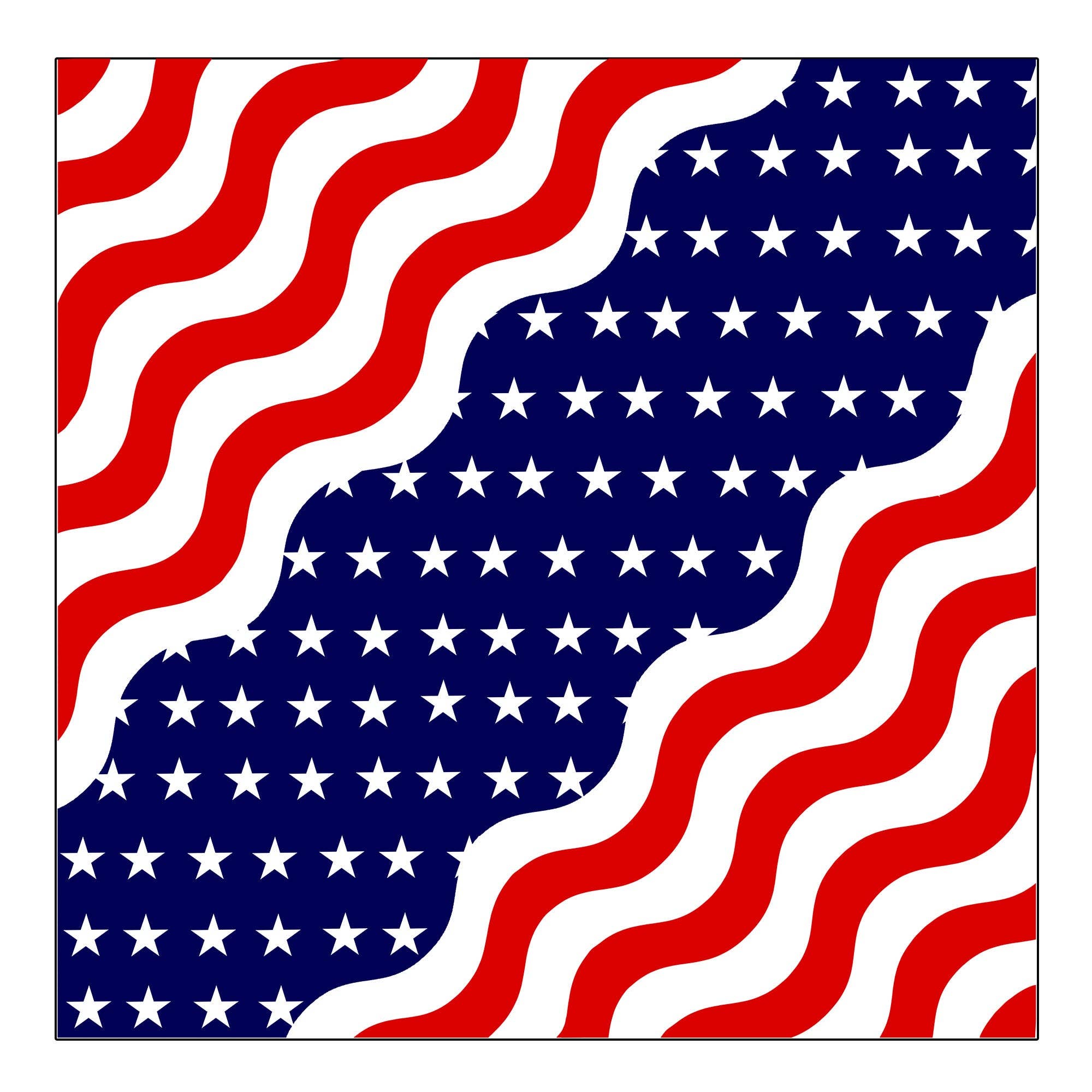 Hot Leathers – wholesale Bandana – Unisex – Hot Leathers BAB1079  Wavy American Flag Bandana0