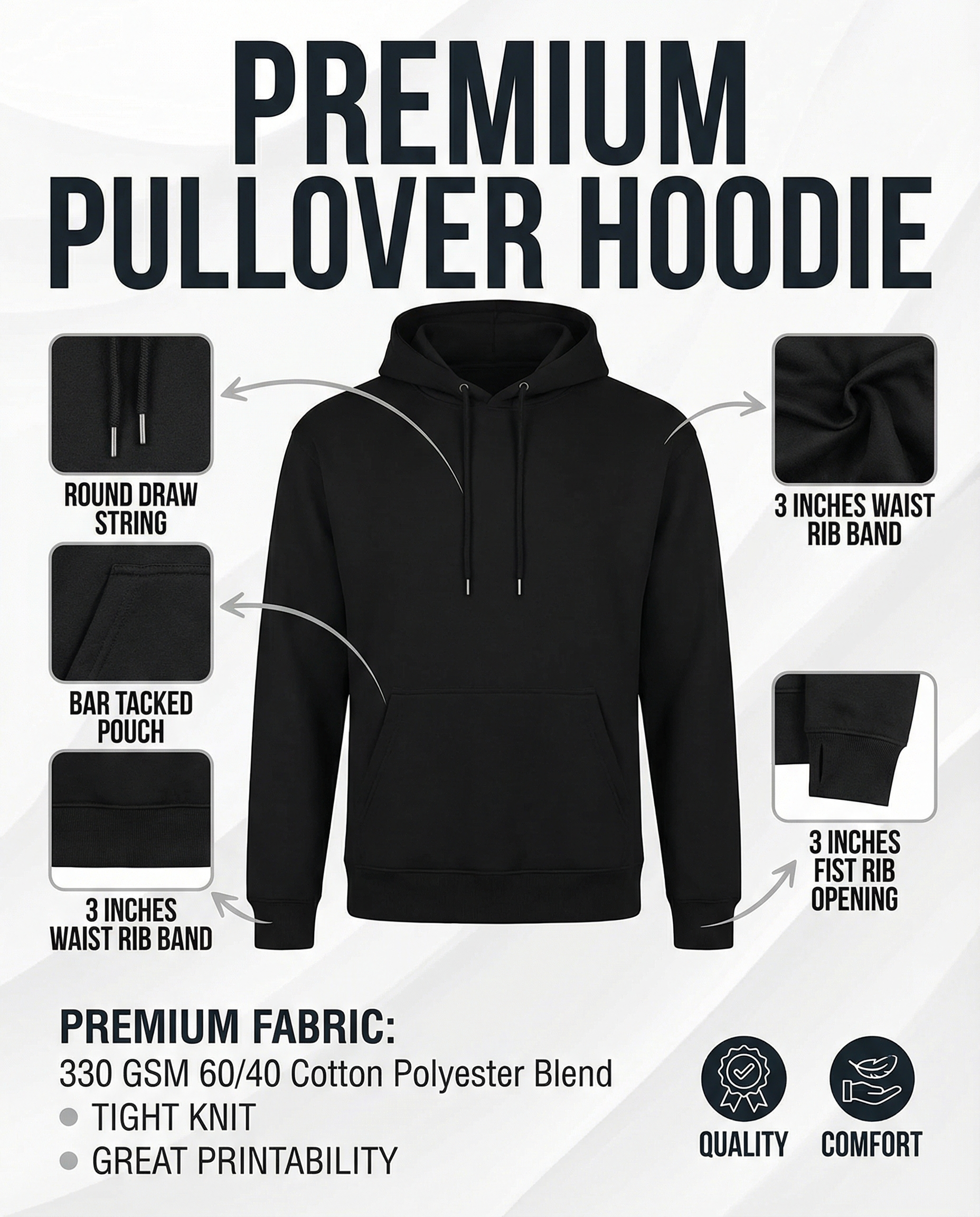 NLJ TRADERS LLC - Wholesale Hoodie - Men's - Pro One Pullover Hoodies. 330 GSM3