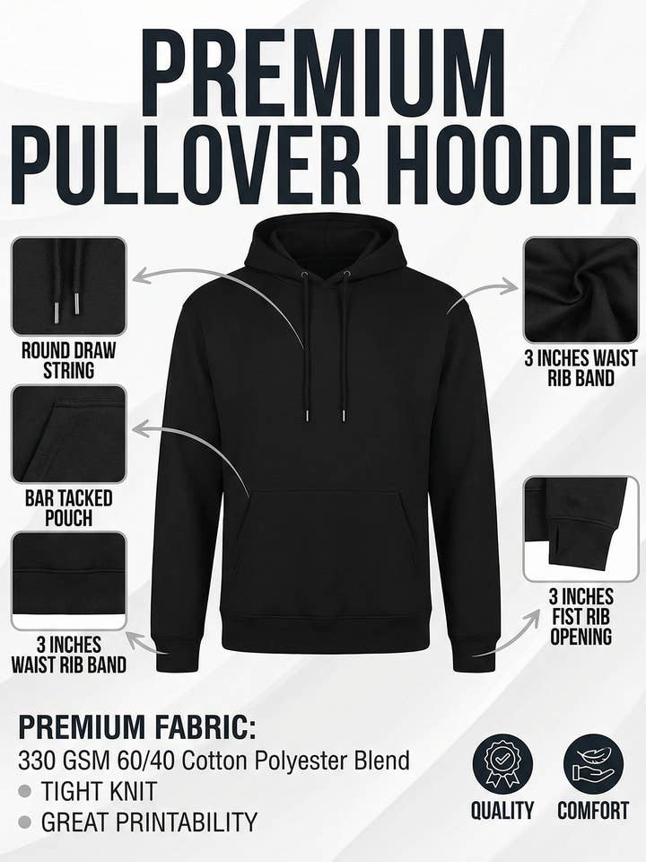 NLJ TRADERS LLC - Wholesale Hoodie - Men's - Pro One Pullover Hoodies. 330 GSM3