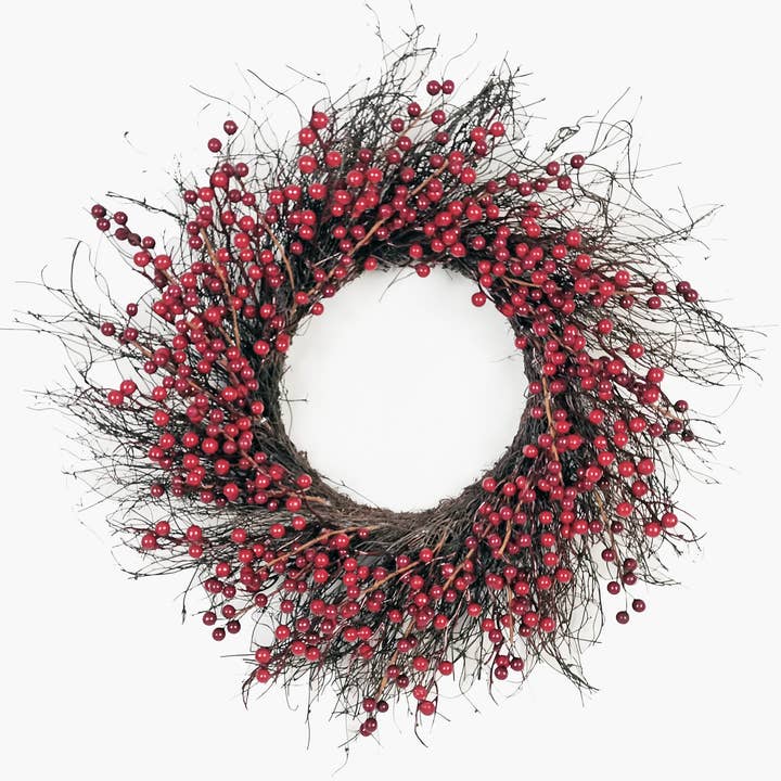 ES Essentials - Vente Couronne - Berry Weath 22" rouge