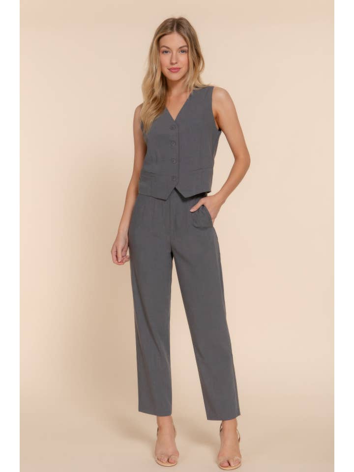 CC Wholesale Clothing - Wholesale Suit Vest - Women's - V-neckline W/front Button Closure Vest1