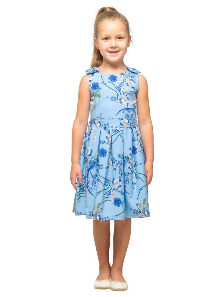 Mädchen Kinder Schulter Schleife Kleider Vogel 3 Farben für den Großhandel von Miss Lavish London