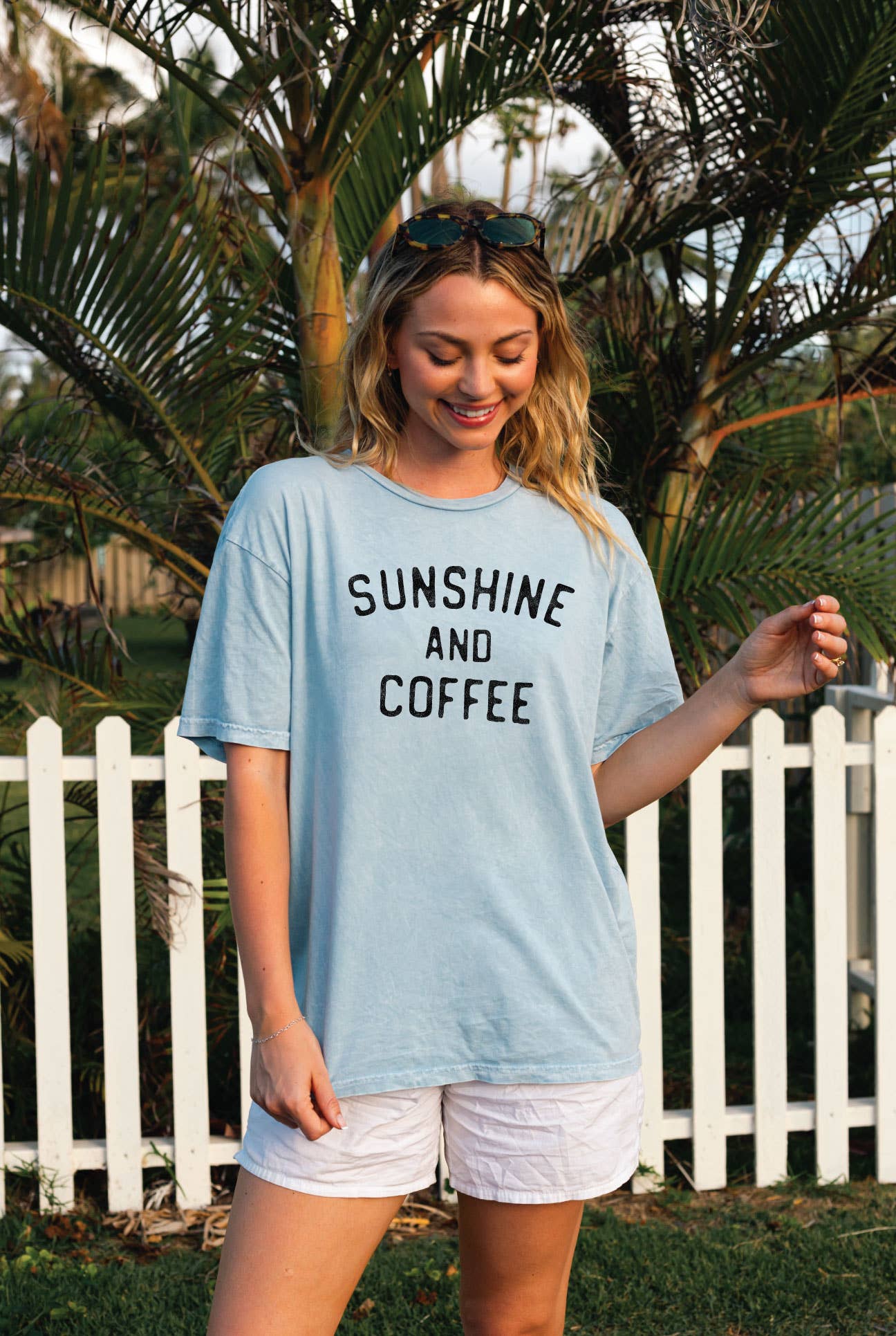 OAT COLLECTIVE - Wholesale Screen Printed T-Shirt - Women's - SUNSHINE AND COFFEE Mineral Graphic Top 14
