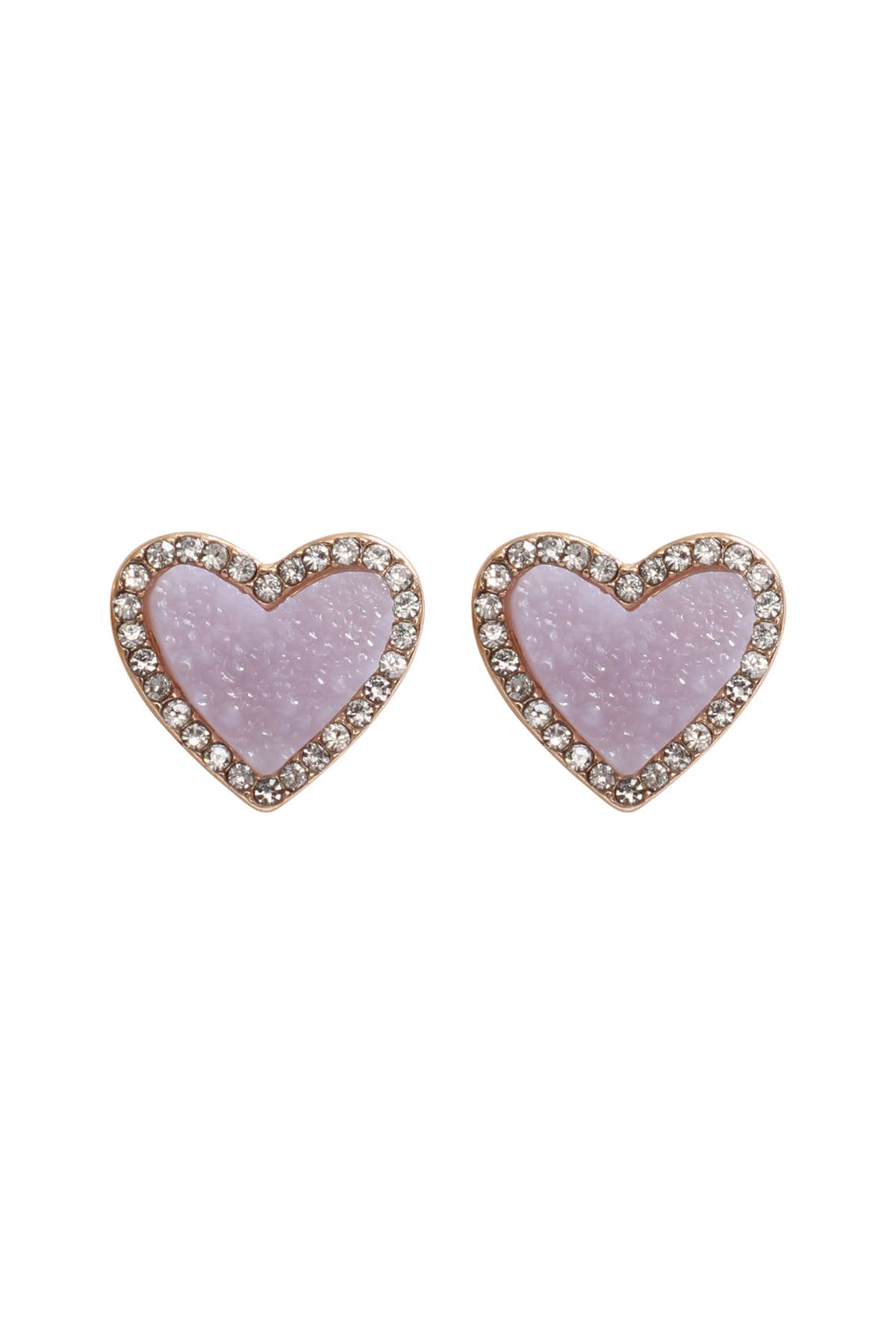MYS Wholesale Inc - Wholesale Stud/Post Earrings - Valentine Heart Druzy With Rhinestone Post Earrings16