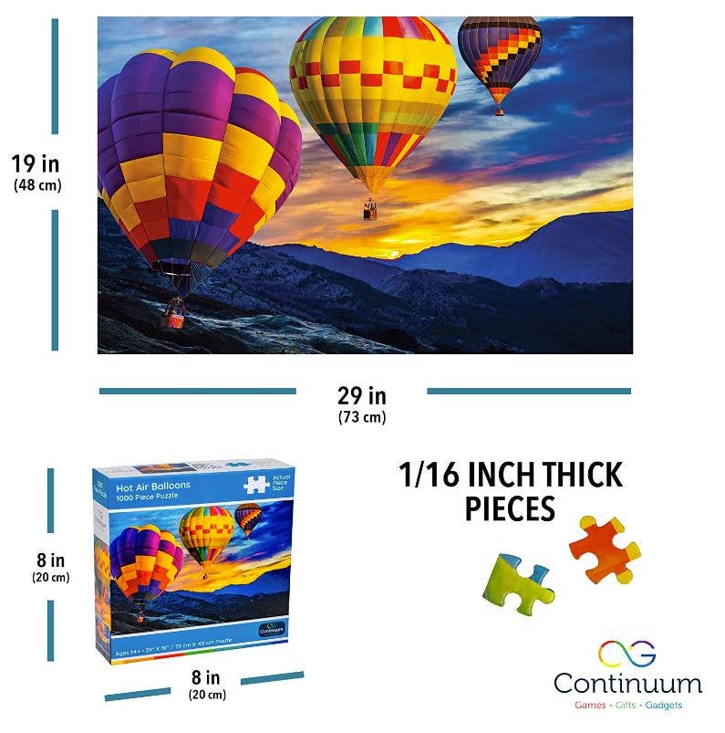 Continuum Games - Wholesale Puzzle - Adult - 1000 Piece Puzzle - Hot Air Balloons1