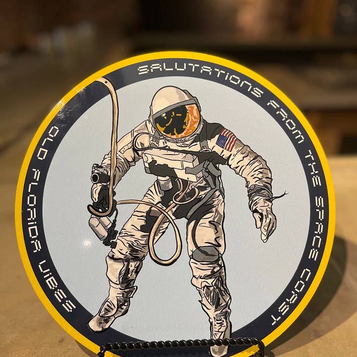 Space Coast Metal Sign for wholesale by Old Florida Vibes