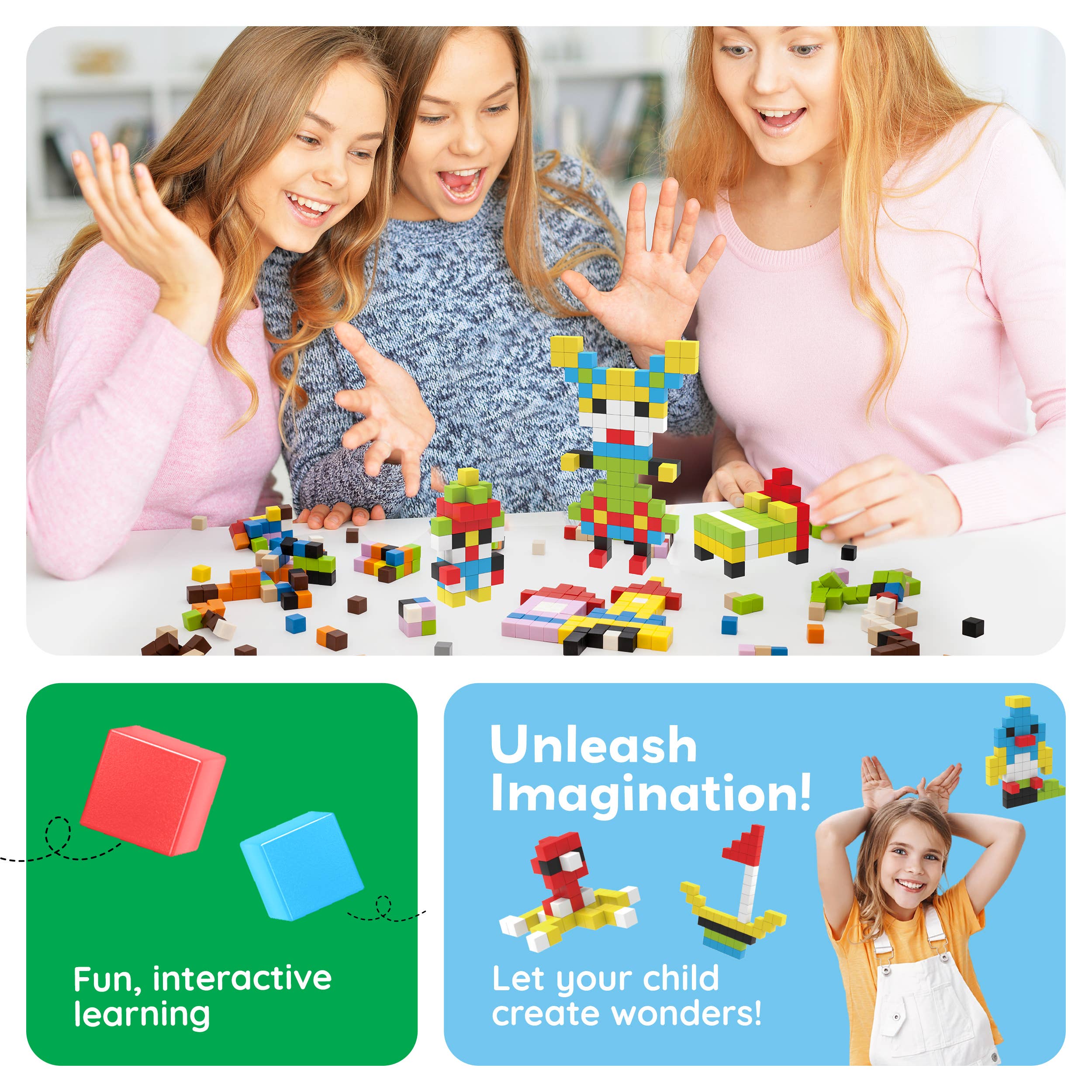 PicassoTiles – wholesale Building set – Child – PicassoTiles 100pc .5" Magnetic Cubes Set4