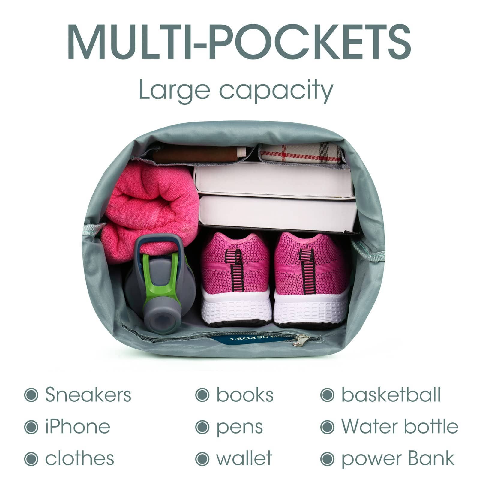 wandf - Wholesale Backpack - Unisex - WF6030 Sport Drawstring Backpack With Shoe Compartment19