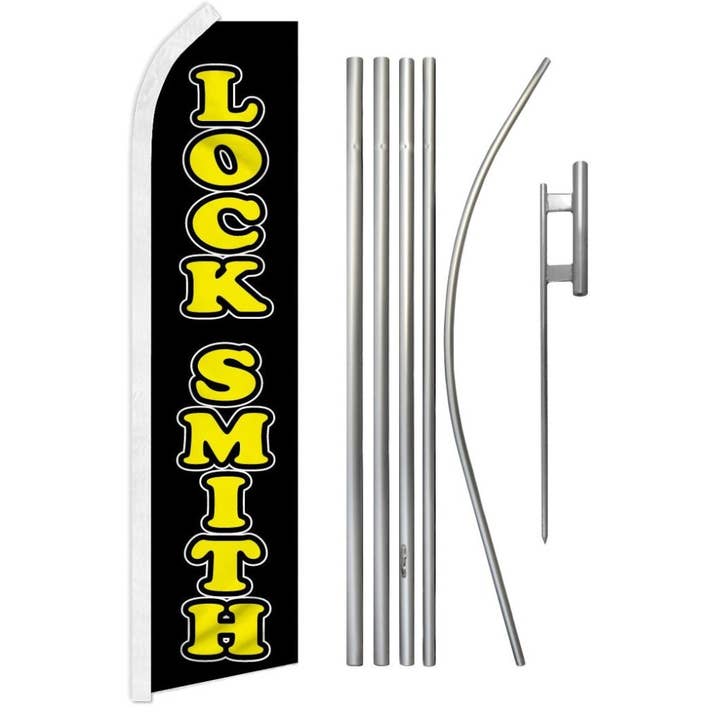 Locksmith Super Flag & Pole Kit for wholesale by Flags Importer