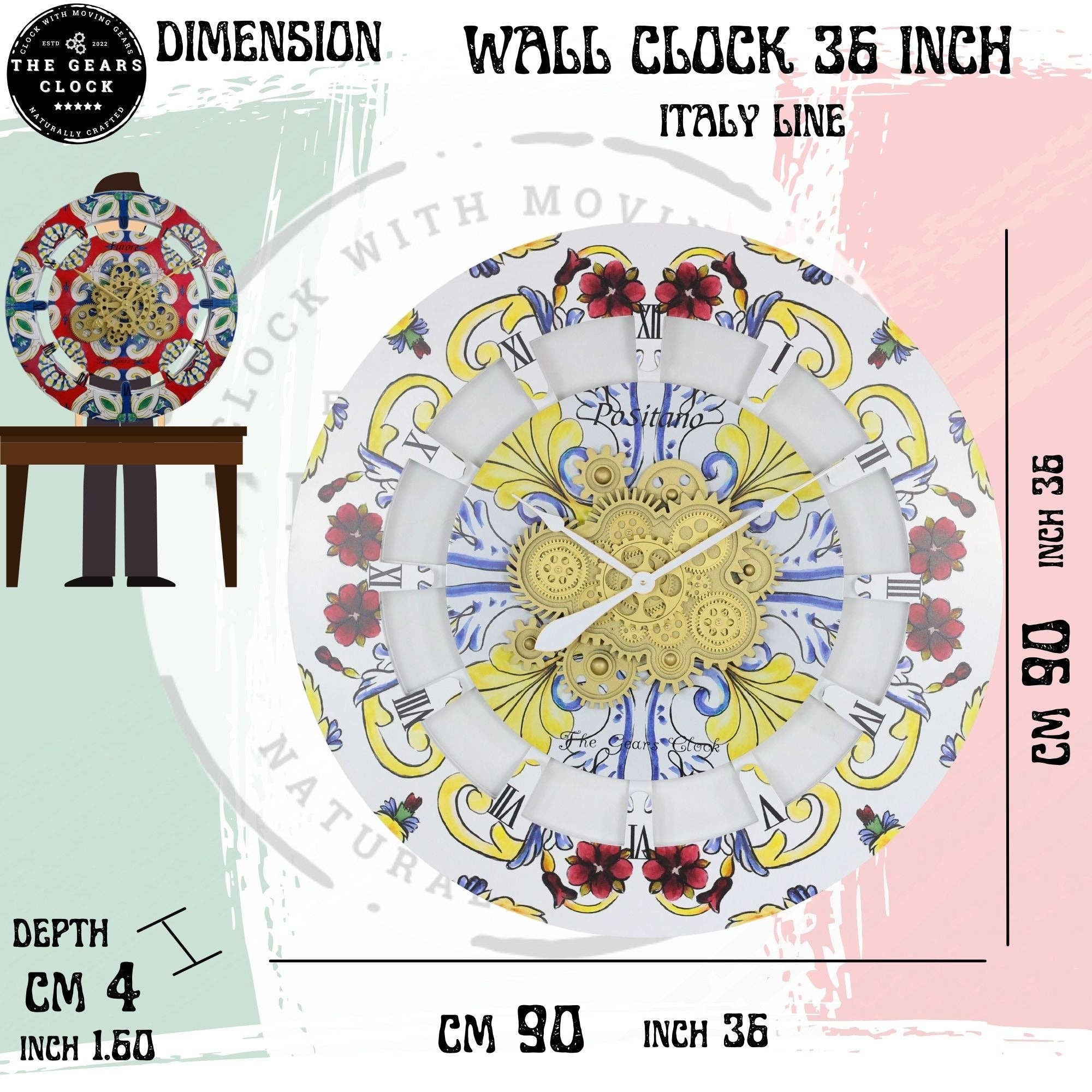 The Gears Clock - Wholesale Wall Clock - ITALY LINE WALL CLOCK 36 INCH ROUND MINORI12