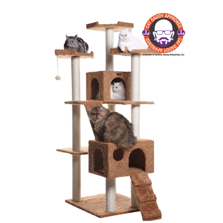 Armarkat - Wholesale Pet Scratcher - Cat - Real Wood 74" Multi-Level Cat Tree Large Cat Play Furniture1