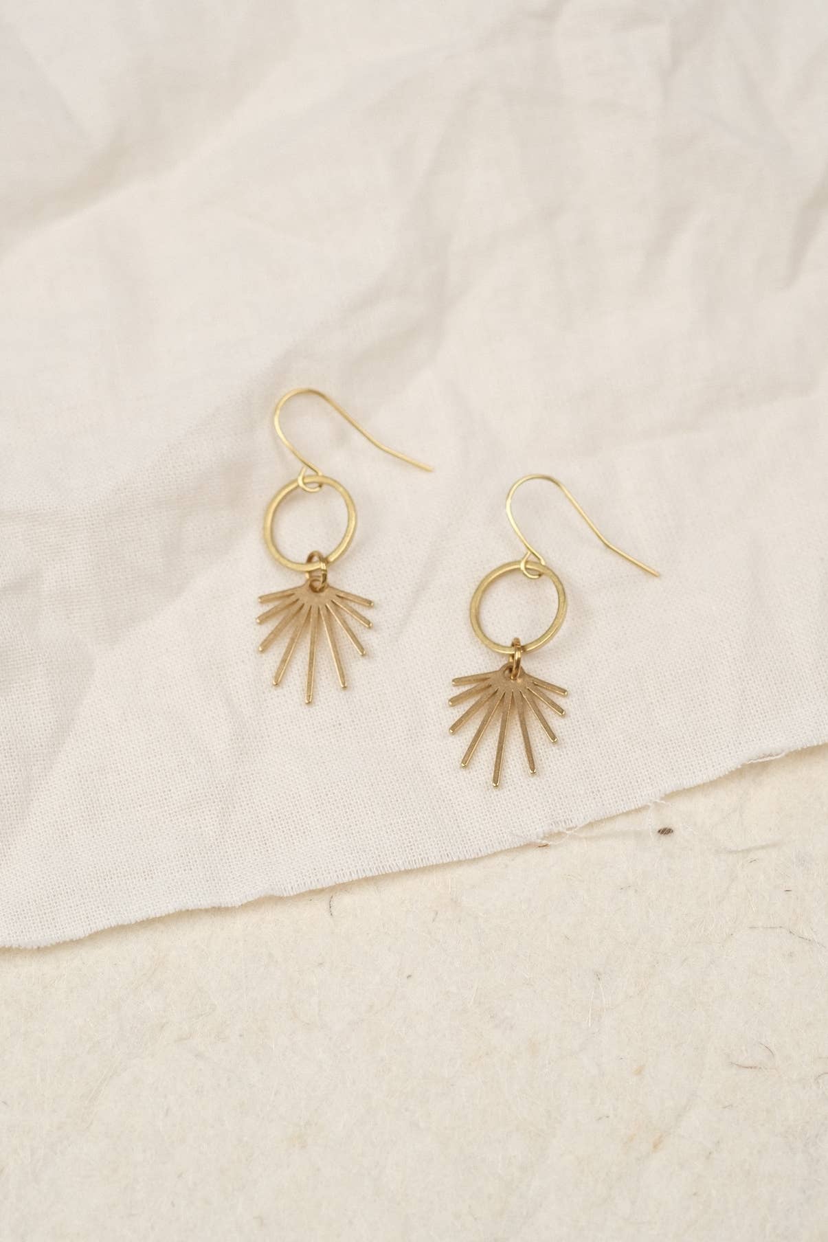 BRASSCAKE Jewelry - Wholesale Dangle Earrings - ROUND FELI EARRINGS//Gold, Brass, Jewelry, Sustainable